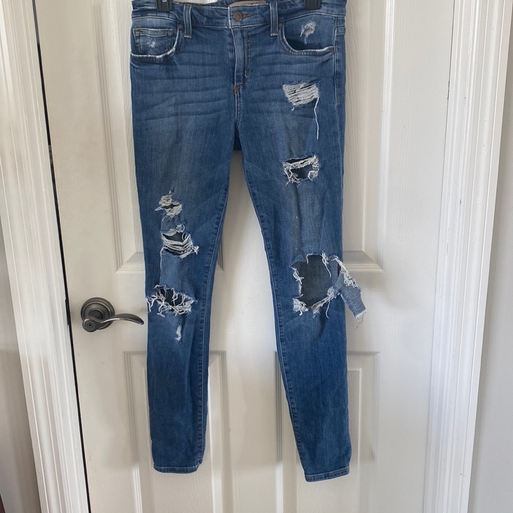 Ripped blue jeans